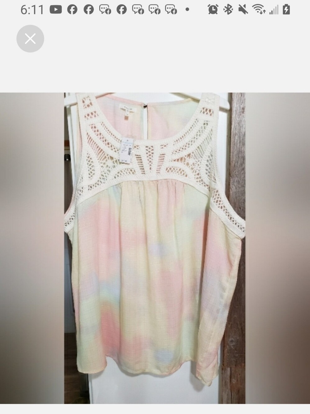 Maurice New With Tags Pastel Multi Color Sleeveless Top 3x Plus Size